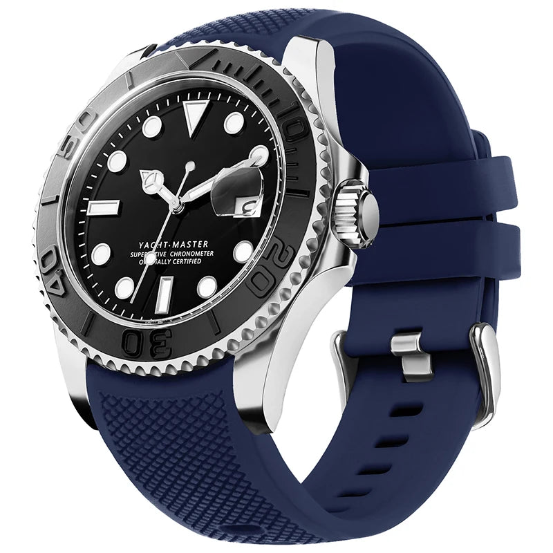 Rubber 20mm Watch Band 22mm Watch Band Silicone No Gaps Strap for Samsung Galaxy Watch 46mm Huawei Watch GT4 46mm Amazif Garmin