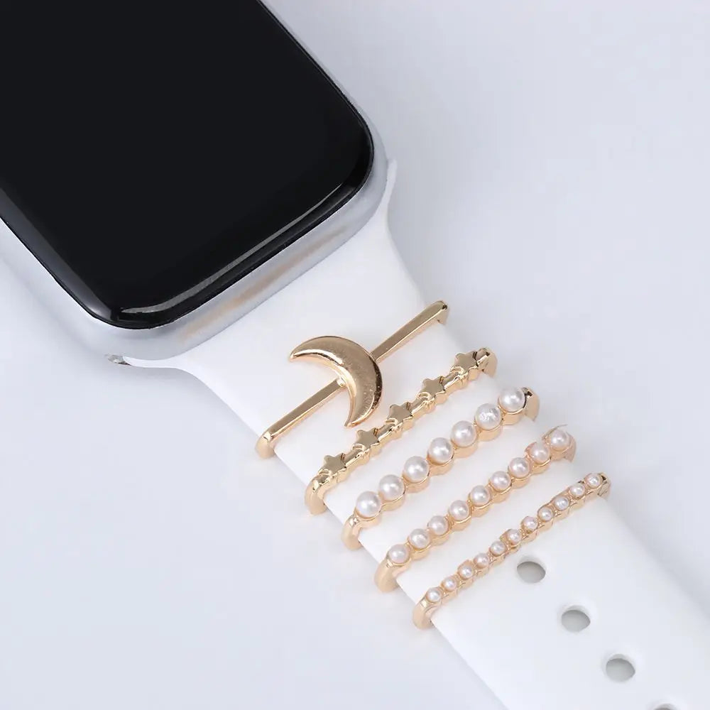 Decoration For Apple Watch band Series 8 7 6 5 4 SE 9 Accessories Diamond Jewelry Charms for Samsung Huawei watch fit 3 band