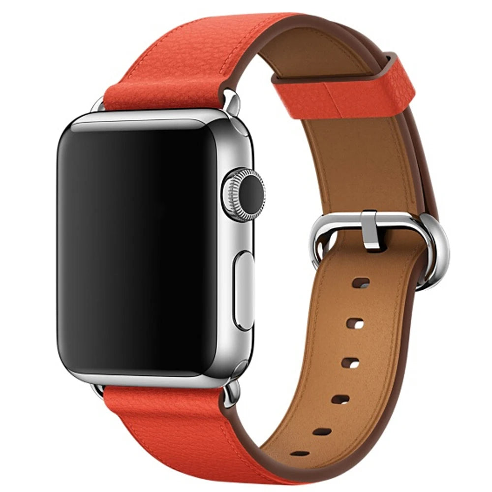 Fashion leather business band For Apple Watch 40mm 44mm 38mm 42mm wristband for Apple Watch Series 7 6 4 3 2 1 Watch band