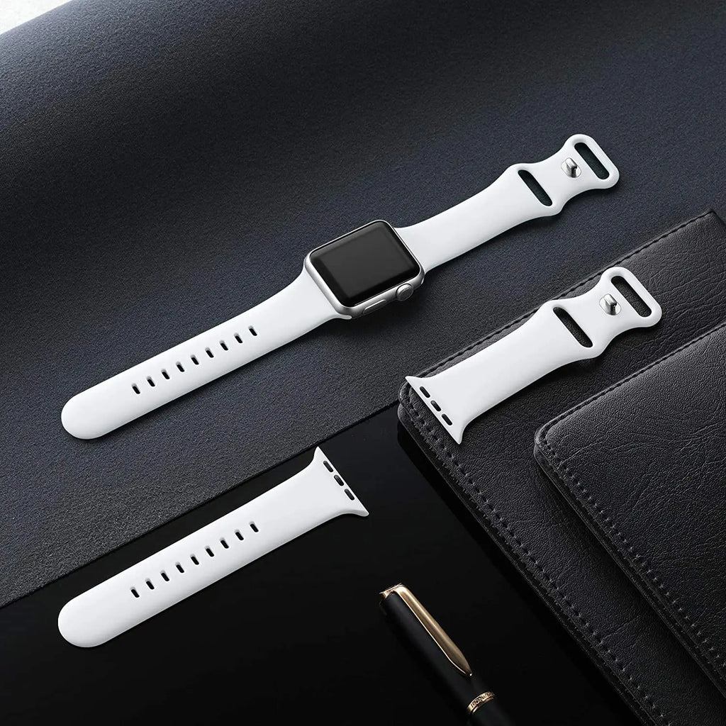 Silicone band For Apple Watch band 40mm 44mm 46mm 45mm 41mm 49mm 38mm 42mm Correa band Apple Watch Series 6 Ultra 2 7 8 9 SE 10 band