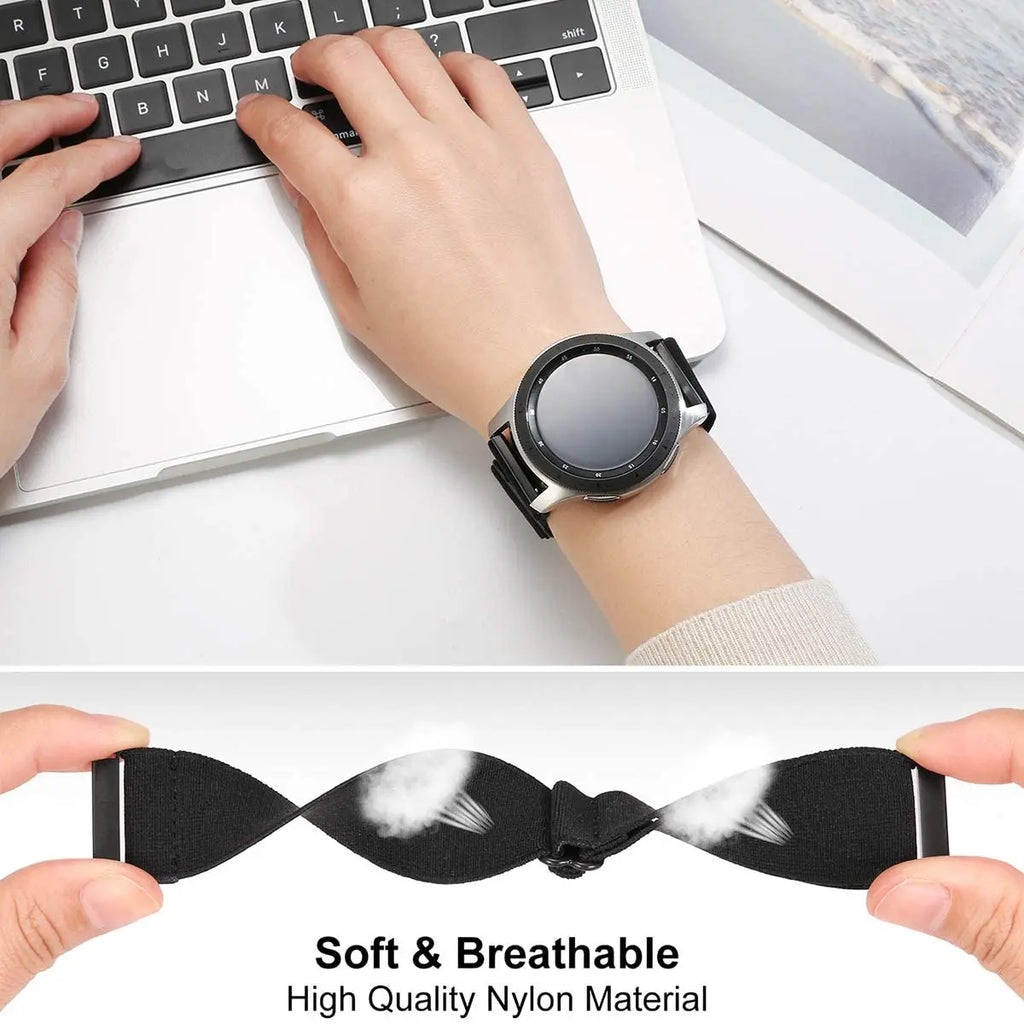 20mm 22mm strap For Samsung Galaxy watch 7/6/5 pro/4/classic/Active 2/Gear S3 Adjustable Nylon Elastic Huawei GT 2/4/3 Pro band