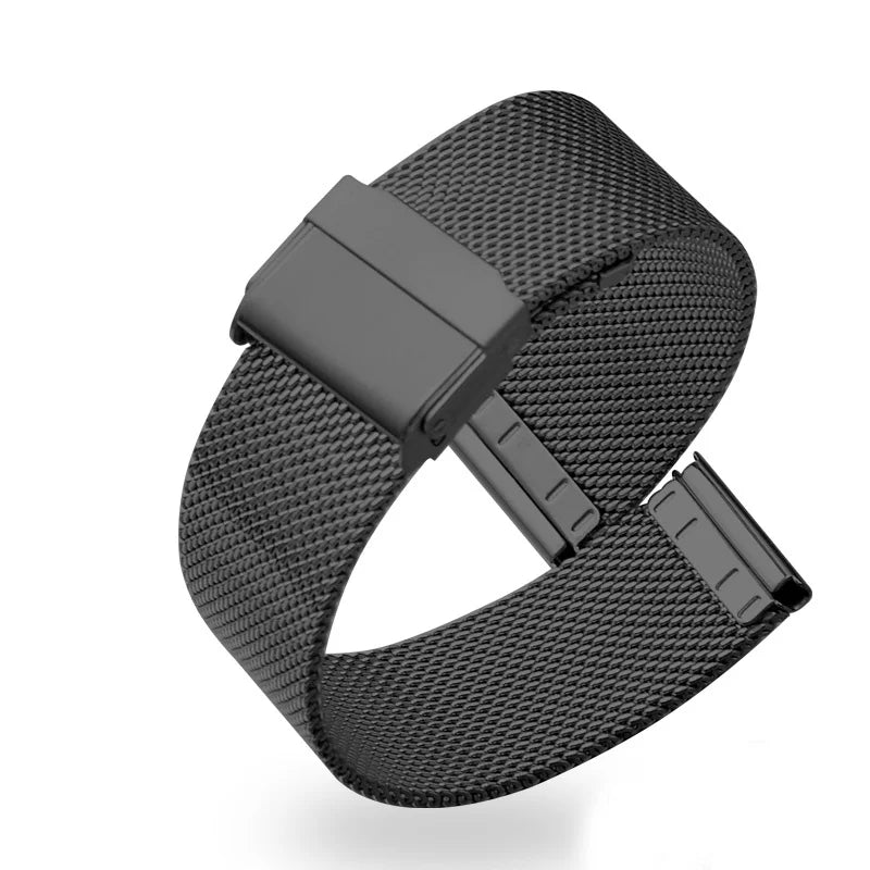 8mm 10mm 12mm 14mm 15mm 16mm 20mm 24mm Stainless Steel Watch Strap Straight End Bracelet Mesh Buckle Milanese Loop Band