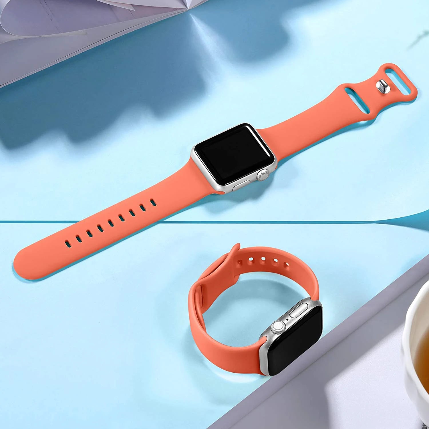Silicone band For Apple Watch band 40mm 44mm 46mm 45mm 41mm 49mm 38mm 42mm Correa band Apple Watch Series 6 Ultra 2 7 8 9 SE 10 band