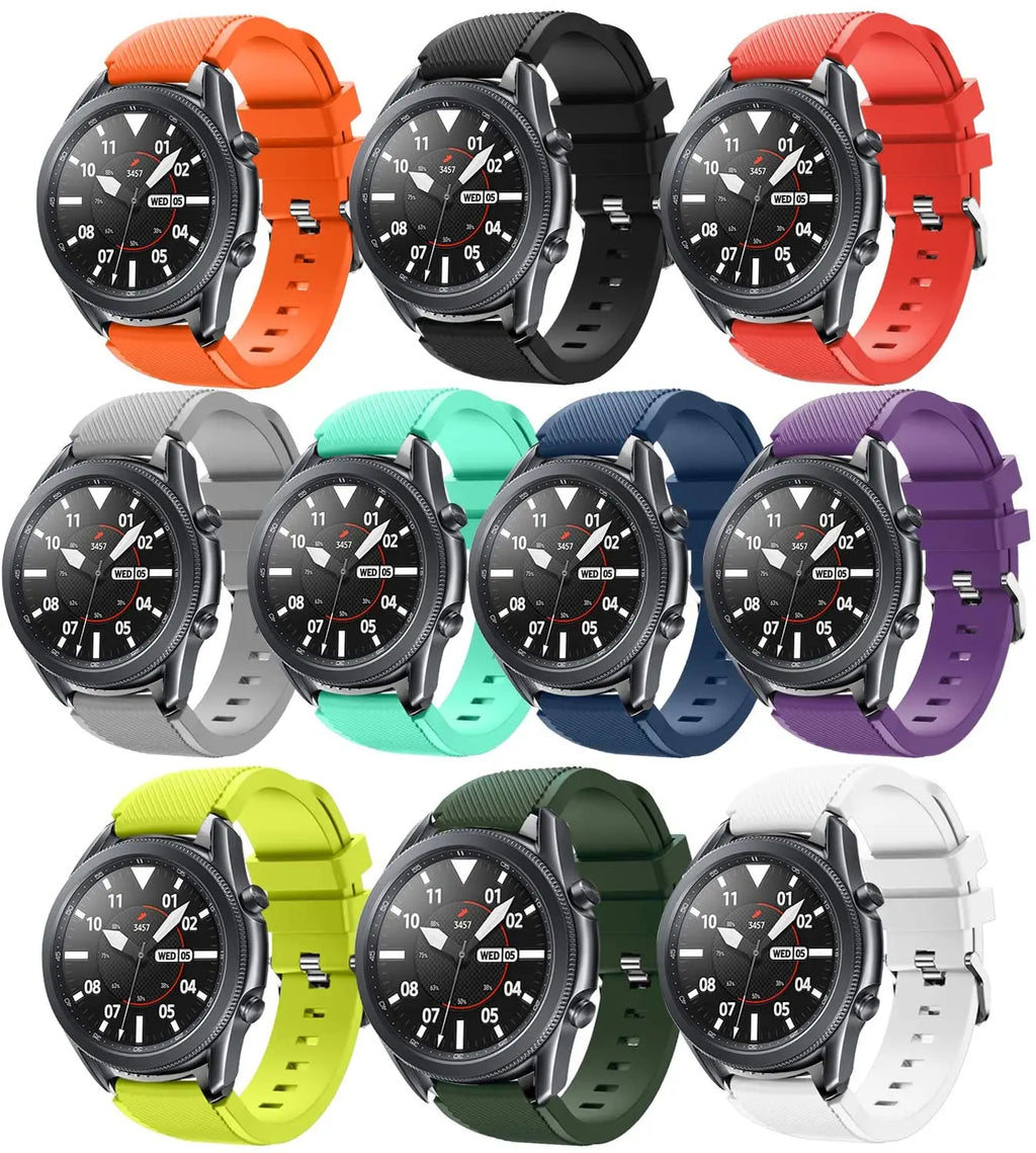 22mm Silicone Band for Samsung Galaxy Watch 3 45mm/huawei watch GT2 46mm/Gear S3 Watchband Bracelet Strap for Amazfit GTR 47mm