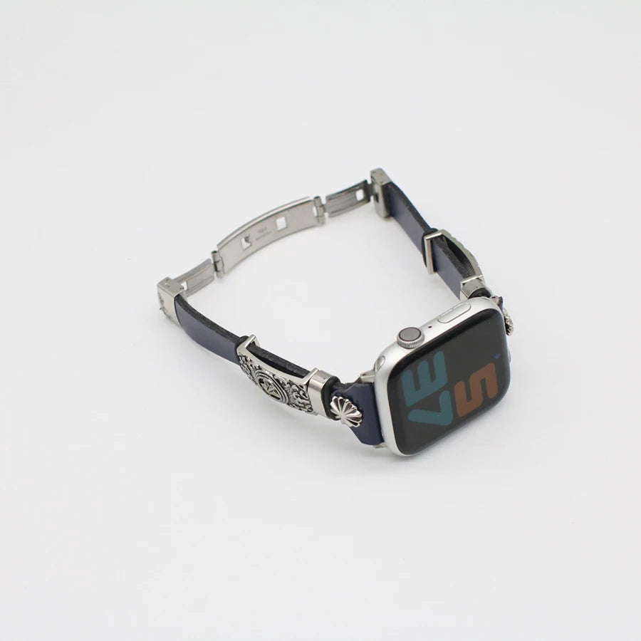 PU Lleather band for Apple Watch 8 7 6 SE 5 4 3 42mm 44mm 38mm 40mm Retro band Accessory for Apple Watch Replacement band