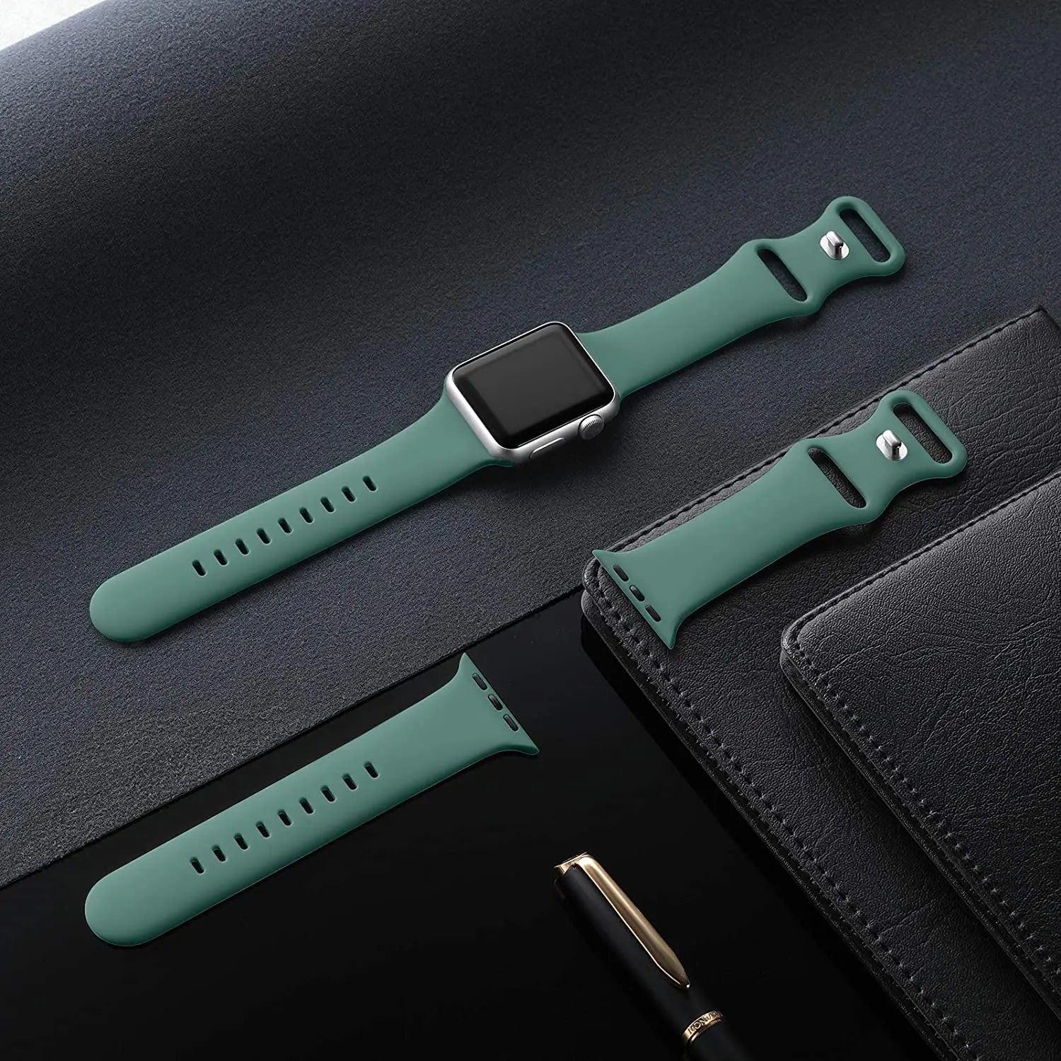 Silicone band For Apple Watch band 40mm 44mm 46mm 45mm 41mm 49mm 38mm 42mm Correa band Apple Watch Series 6 Ultra 2 7 8 9 SE 10 band