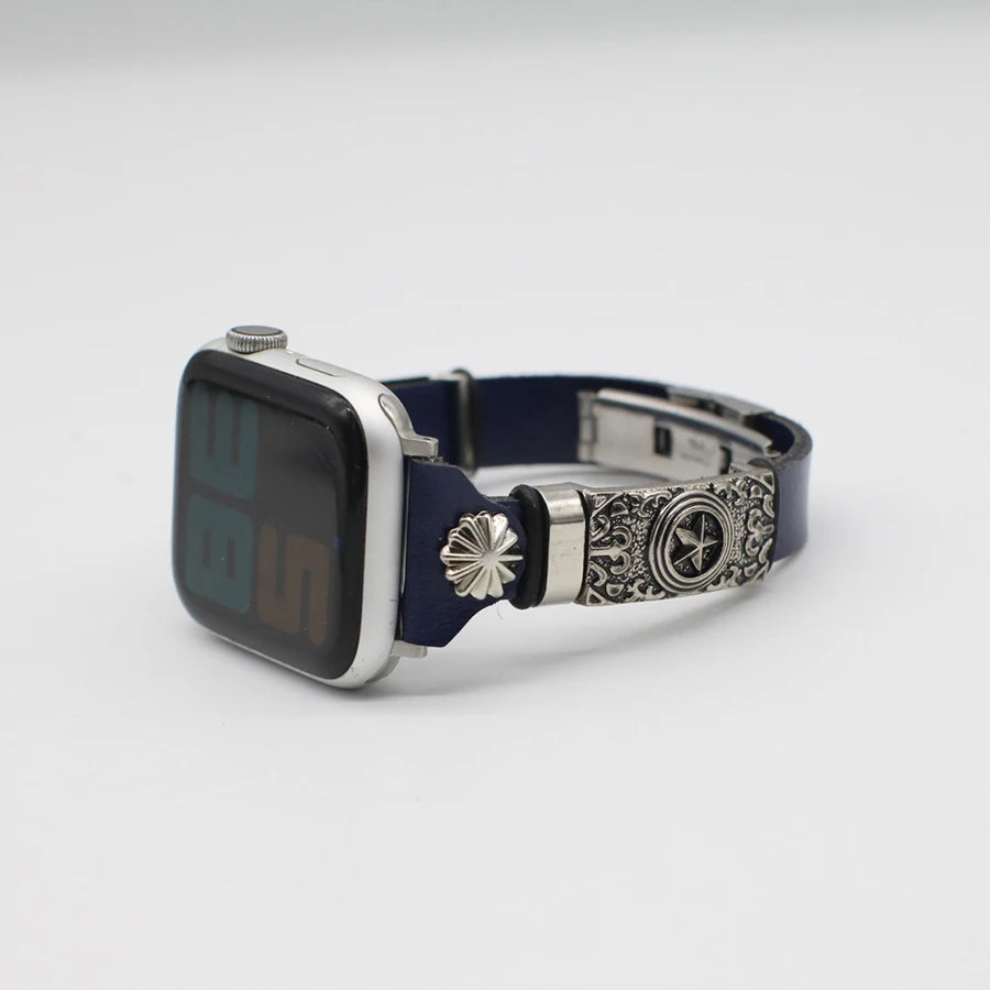 PU Lleather band for Apple Watch 8 7 6 SE 5 4 3 42mm 44mm 38mm 40mm Retro band Accessory for Apple Watch Replacement band