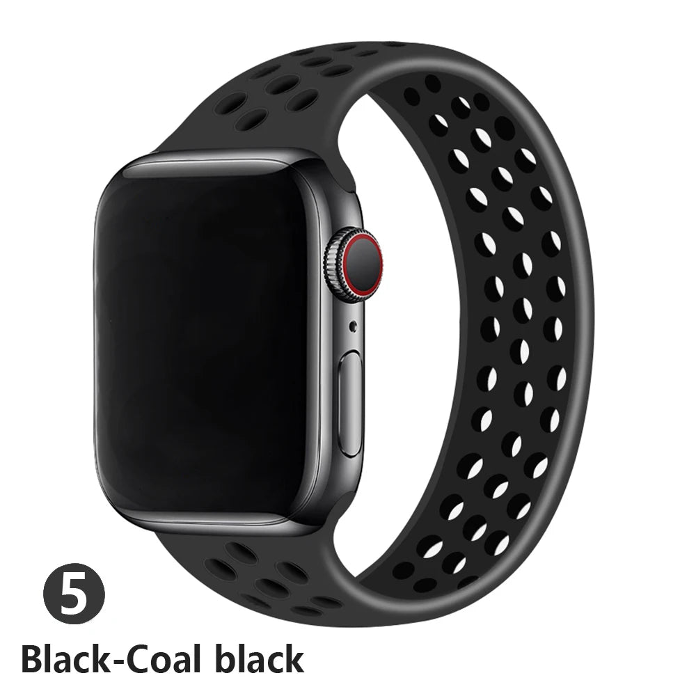 Solo Loop band For Apple Watch band 45mm 49mm 44mm 41mm 40mm silicone Elastic Belt band Apple Watch Series 3 5 SE 6 7 8 Ultra