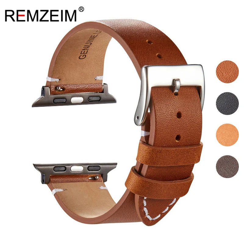 Top Layer Cow Leather band for Apple Watch Series Ultra 10 9 8 7 6 SE 5 4 3 watch band 38mm 40mm 41mm 42mm 44mm 45mm 46mm 49mm for Apple Wat