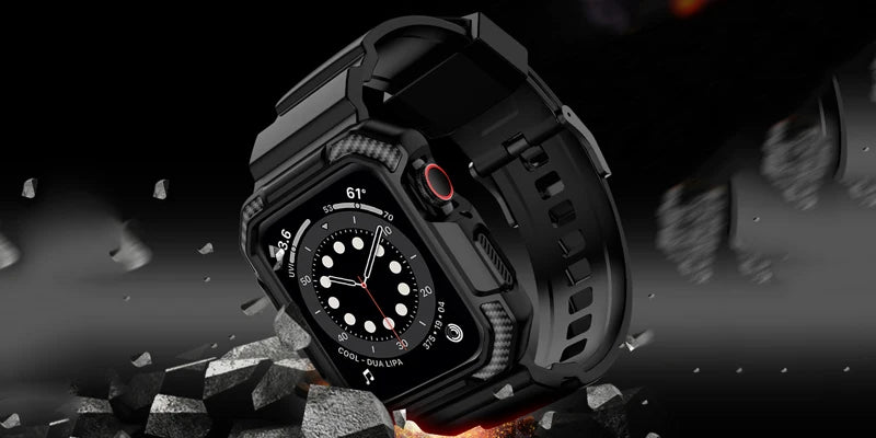 Rugged Armor Pro Designed 44mm 42mm band for Apple Watch band with Case for Apple Watch 44mm 42mm Series 6 SE 5 4