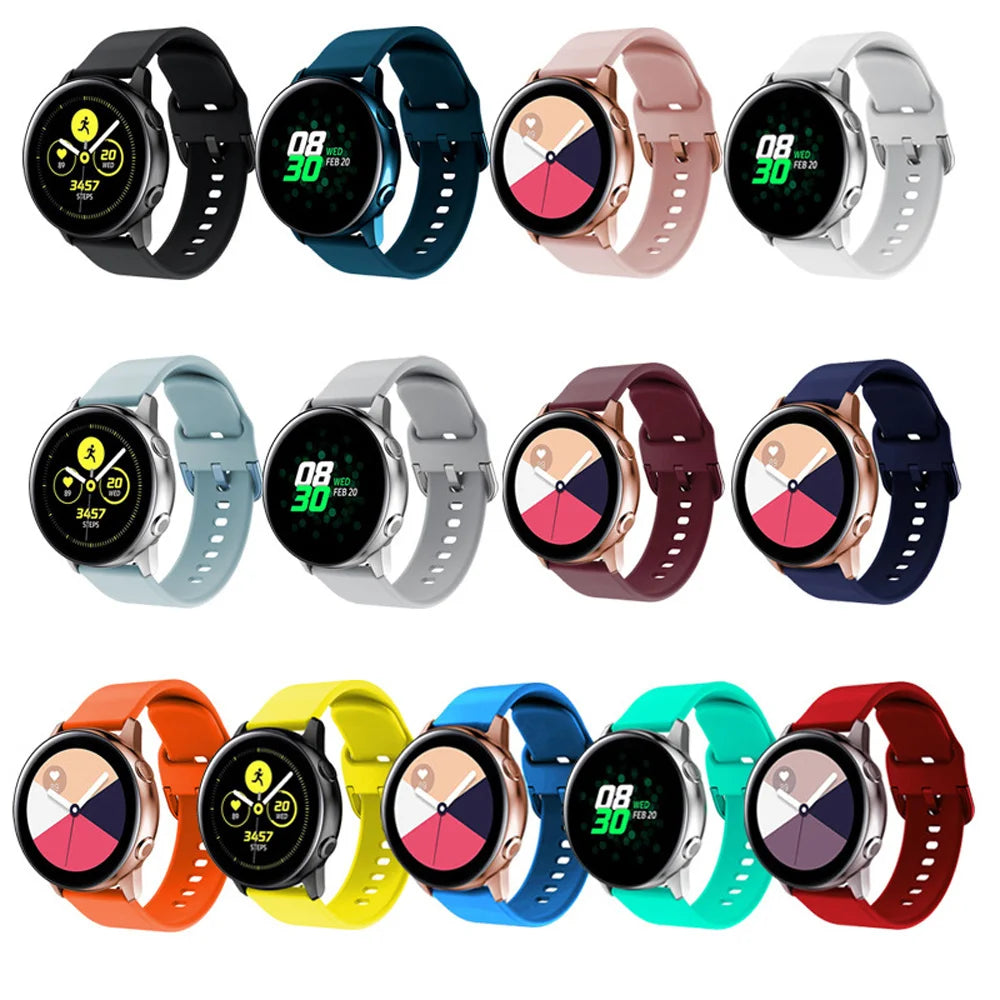 Replacement Band For Samsung Galaxy Watch 3 41mm Silicone Strap For Samsung Galaxy Watch Active 1/2 Galaxy Watch 42mm Watchbands