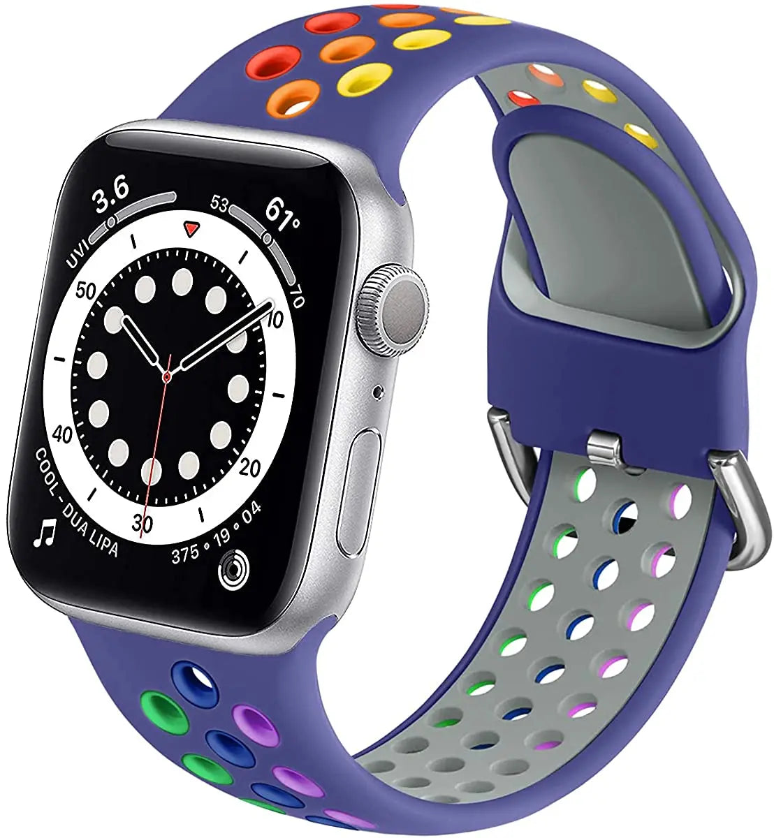 Silicone band For Apple Watch 6 5 4 SE 44mm 40mm 10 9 8 7 41mm 42mm 45mm 46mm Sport wristband Apple Watch Ultra 2 49mm band