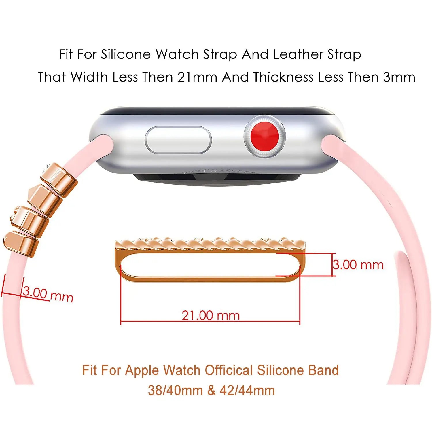 Decoration For Apple Watch band Series 8 7 6 5 4 SE 9 Accessories Diamond Jewelry Charms for Samsung Huawei watch fit 3 band