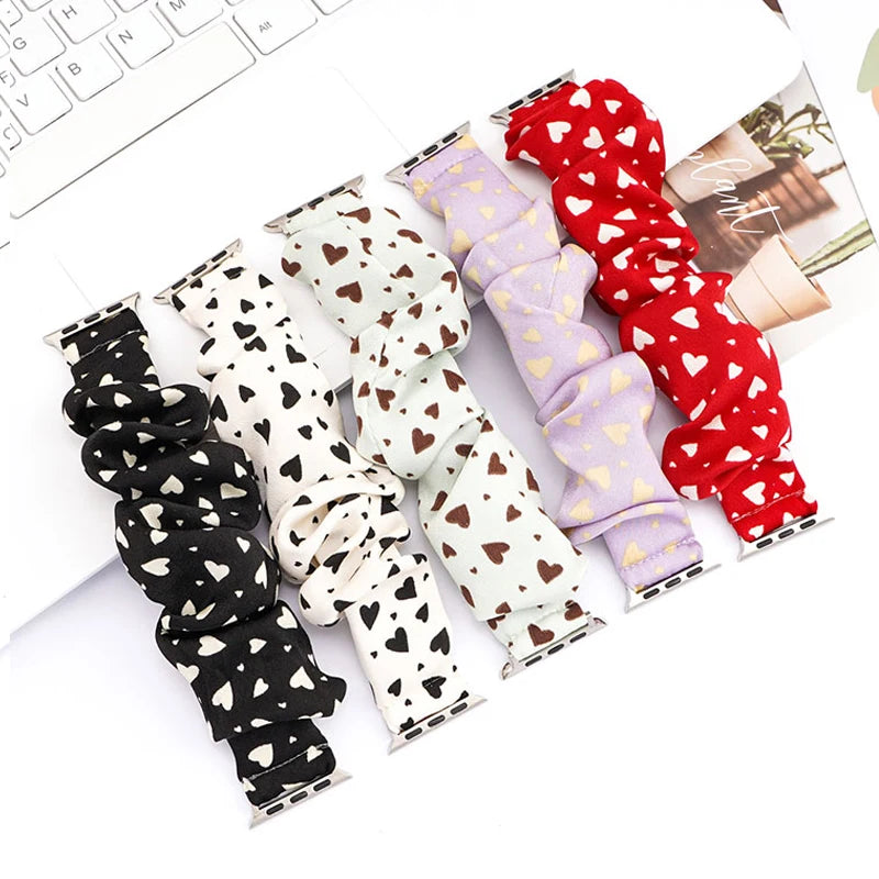 Scrunchie band for Apple Watch Ultra band 49mm 45mm 41mm 44mm 40mm 38mm 42mm Elastic nylon band Apple Watch Series 8 7 6 5 4 3 SE