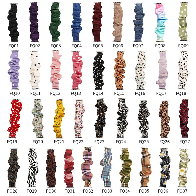 Scrunchie band for Apple Watch Ultra band 49mm 45mm 41mm 44mm 40mm 38mm 42mm Elastic nylon band Apple Watch Series 8 7 6 5 4 3 SE