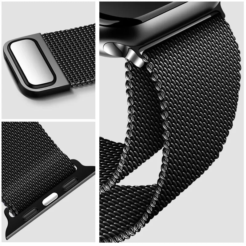 For Apple Watch band 11 10 9 8 SE 46mm 42mm 44mm 45mm Ultra 3 2 49mm 41mm Milanese Loop metal band correa Apple Watch bands