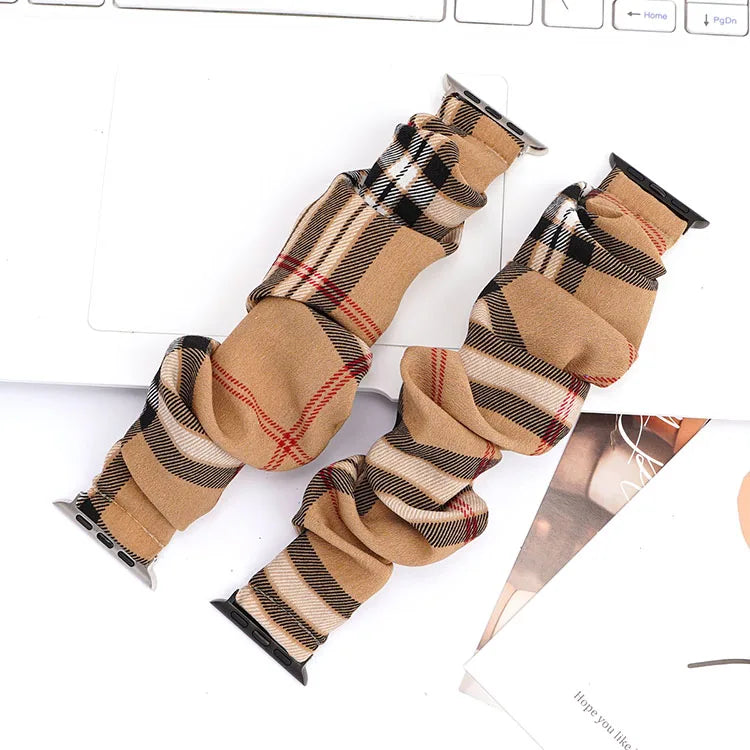 Scrunchie band for Apple Watch Ultra band 49mm 45mm 41mm 44mm 40mm 38mm 42mm Elastic nylon band Apple Watch Series 8 7 6 5 4 3 SE