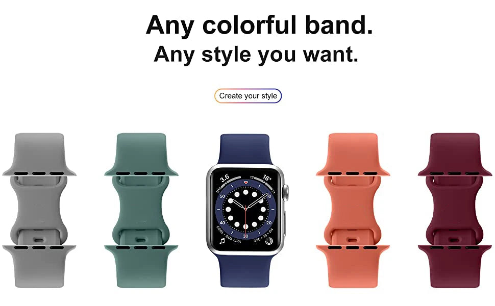 Silicone band For Apple Watch band 40mm 44mm 46mm 45mm 41mm 49mm 38mm 42mm Correa band Apple Watch Series 6 Ultra 2 7 8 9 SE 10 band