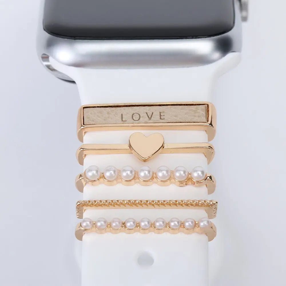 Decoration For Apple Watch band Series 8 7 6 5 4 SE 9 Accessories Diamond Jewelry Charms for Samsung Huawei watch fit 3 band