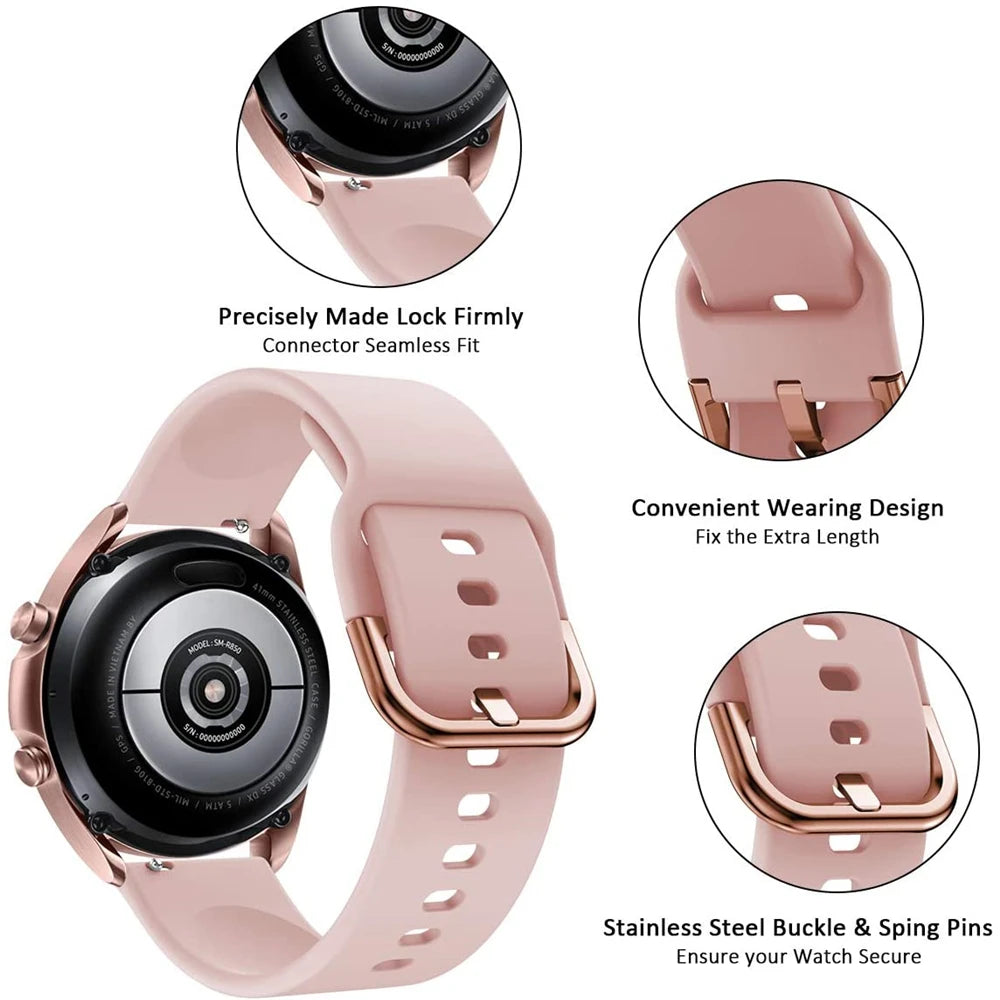 Replacement Band For Samsung Galaxy Watch 3 41mm Silicone Strap For Samsung Galaxy Watch Active 1/2 Galaxy Watch 42mm Watchbands