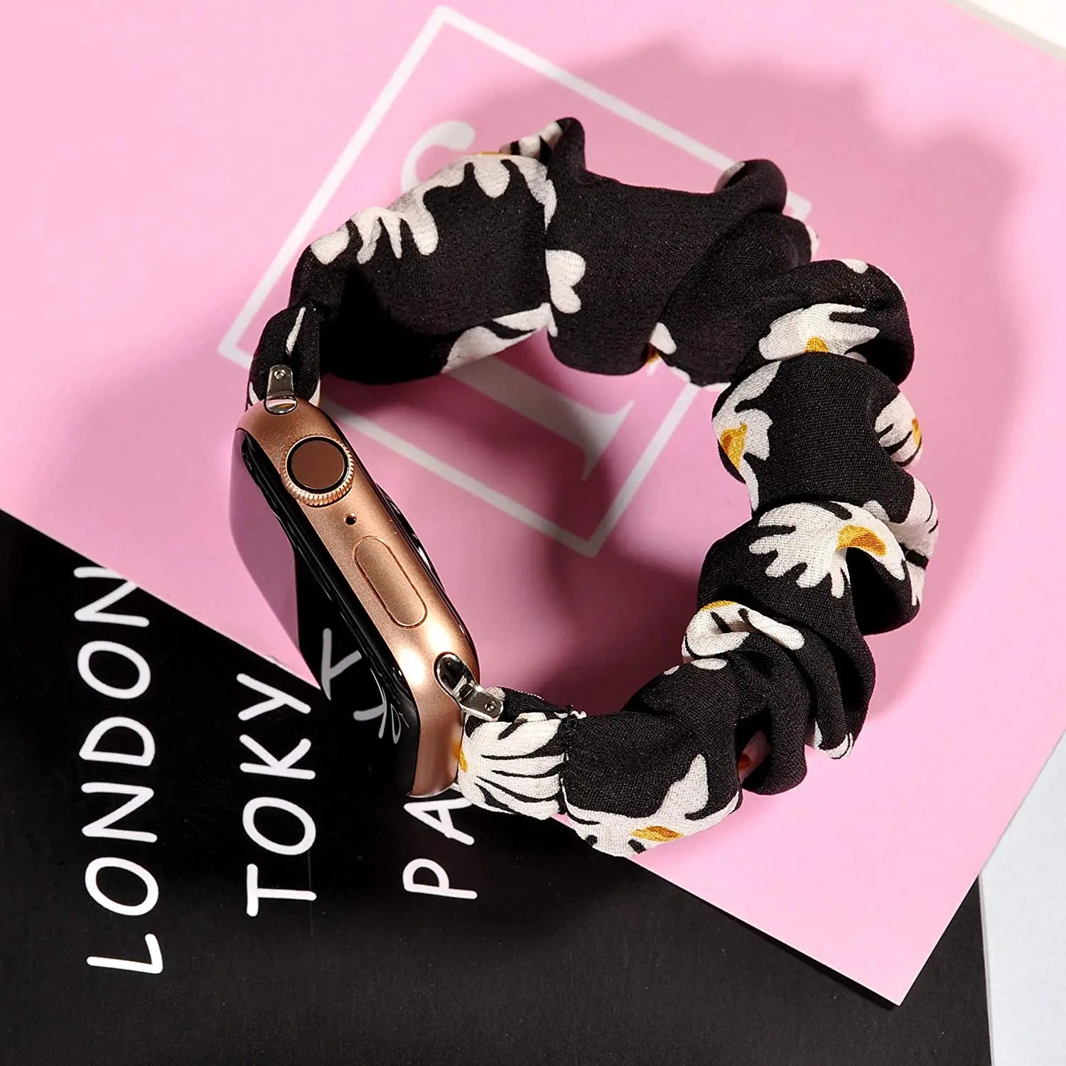 Scrunchie band for Apple Watch band 40mm 44mm 45mm 41mm 49mm 38mm 42mm Elastic Nylon Loop band Apple Watch Series 6 3 SE 7 8 Ultra