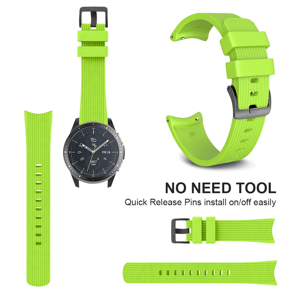 20mm Silicone Watchband for Samsung Galaxy Watch 42mm Strap for Gear Sport/Gear S2 Classic for SM-R7320 Watch Bracelet