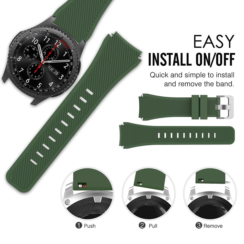 22mm Silicone Strap For Samsung Galaxy Watch 3 45mm/Gear S3/ Huawei Watch 3/GT3 Sports Breathable Band For Amazfit GTR 3 47mm