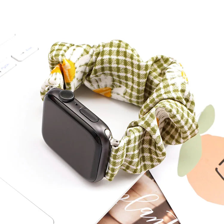 Scrunchie band for Apple Watch Ultra band 49mm 45mm 41mm 44mm 40mm 38mm 42mm Elastic nylon band Apple Watch Series 8 7 6 5 4 3 SE