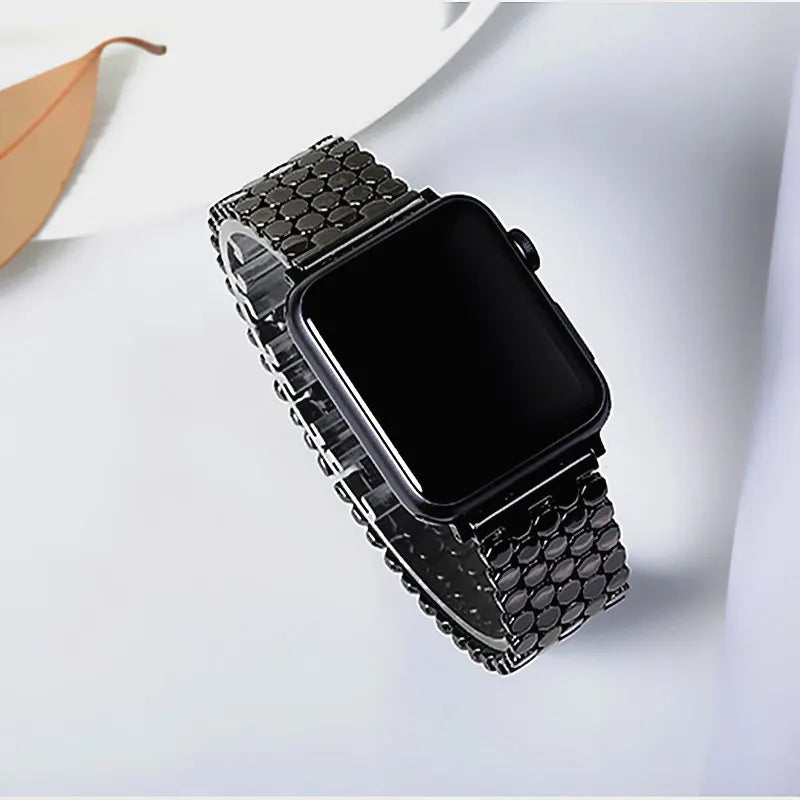 Stainless steel band for Apple Watch band 38mm 42mm Fish scale metal Belt Link band Apple Watch Series 3 4 5 SE 6 40mm 44mm band