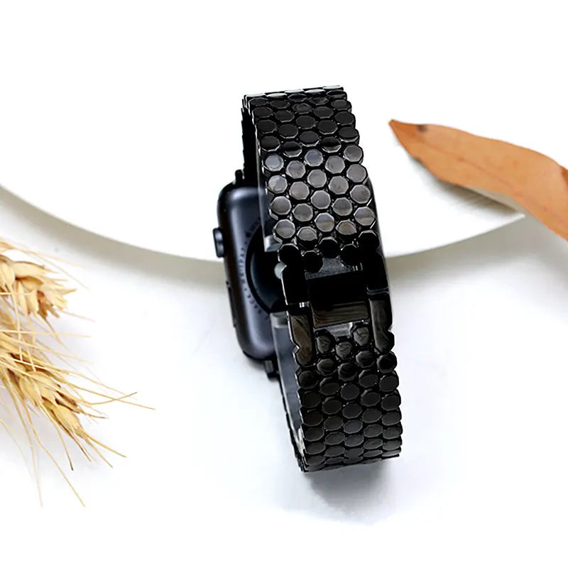 Stainless steel band for Apple Watch band 38mm 42mm Fish scale metal Belt Link band Apple Watch Series 3 4 5 SE 6 40mm 44mm band