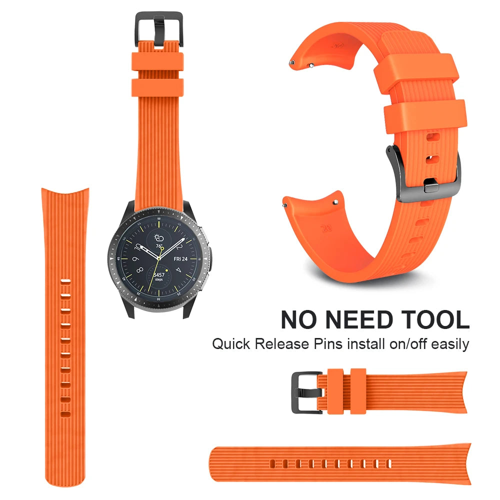 20mm Silicone Watchband for Samsung Galaxy Watch 42mm Strap for Gear Sport/Gear S2 Classic for SM-R7320 Watch Bracelet