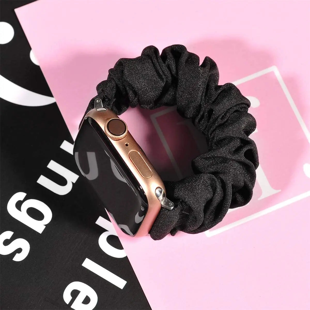 Scrunchie band for Apple Watch band 40mm 44mm 45mm 41mm 49mm 38mm 42mm Elastic Nylon Loop band Apple Watch Series 6 3 SE 7 8 Ultra