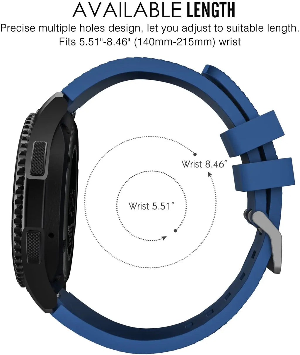 22mm Silicone Band for Samsung Galaxy Watch 3 45mm/huawei watch GT2 46mm/Gear S3 Watchband Bracelet Strap for Amazfit GTR 47mm