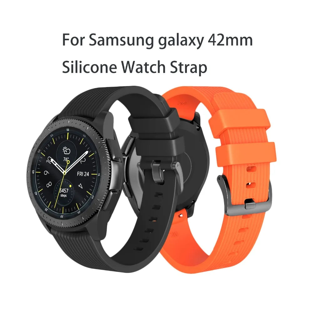 20mm Silicone Watchband for Samsung Galaxy Watch 42mm Strap for Gear Sport/Gear S2 Classic for SM-R7320 Watch Bracelet