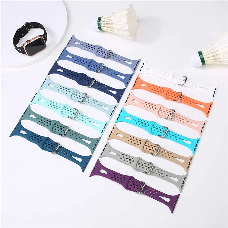 Slim band for Apple Watch band 40mm 44mm 41mm 45mm 49mm S10 42mm Silicone watch band correa band Apple Watch 6 7 8 9 Ultra 2 band