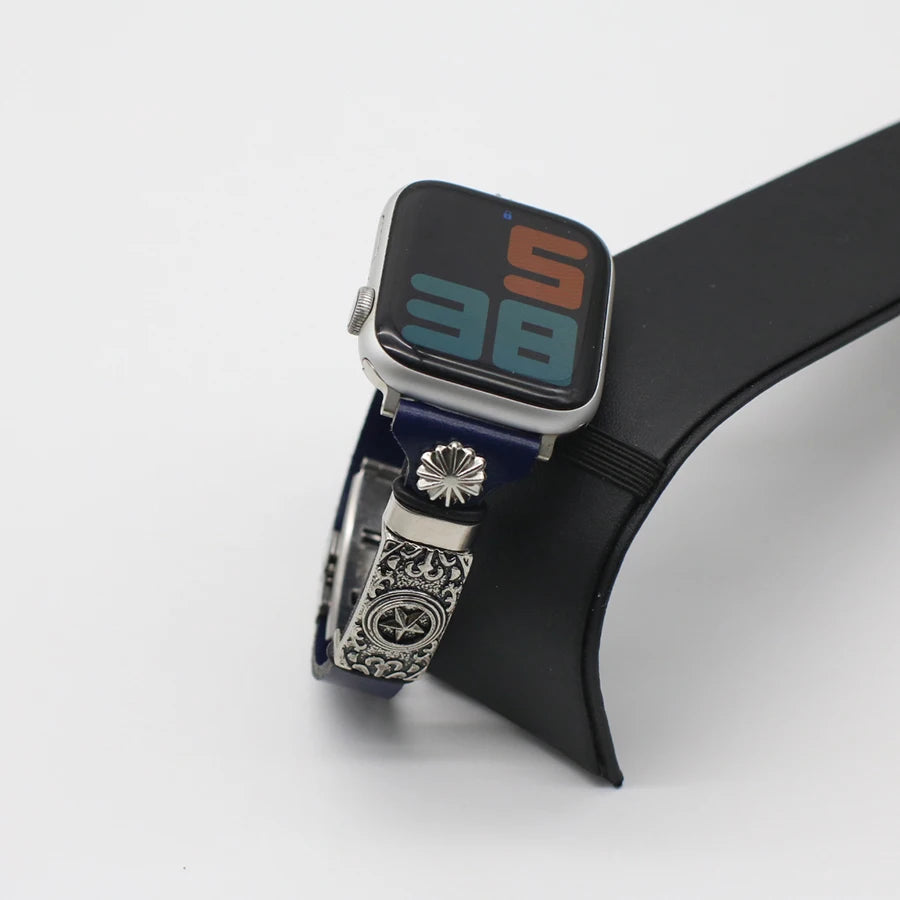 PU Lleather band for Apple Watch 8 7 6 SE 5 4 3 42mm 44mm 38mm 40mm Retro band Accessory for Apple Watch Replacement band