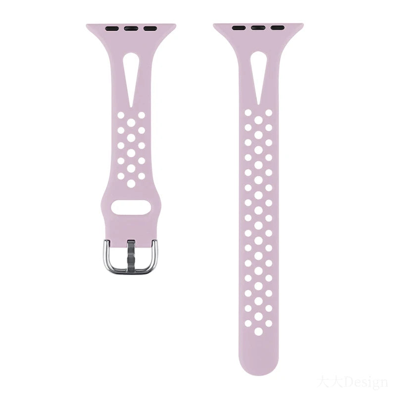 Slim band for Apple Watch band 40mm 44mm 41mm 45mm 49mm S10 42mm Silicone watch band correa band Apple Watch 6 7 8 9 Ultra 2 band