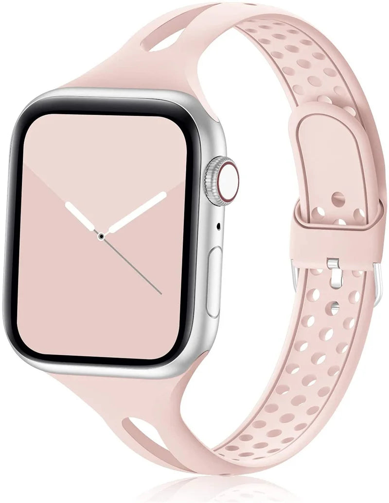 Slim band for Apple Watch band 40mm 44mm 41mm 45mm 49mm S10 42mm Silicone watch band correa band Apple Watch 6 7 8 9 Ultra 2 band