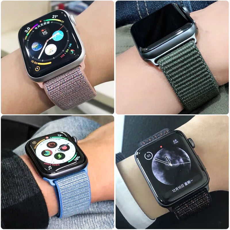 Nylon Loop band for Apple Watch band 46mm 44mm 40mm 42mm 45mm 41mm 49mm 44mm band Apple Watch Series Ultra 2 11 10 9 SE 7 6 5 4