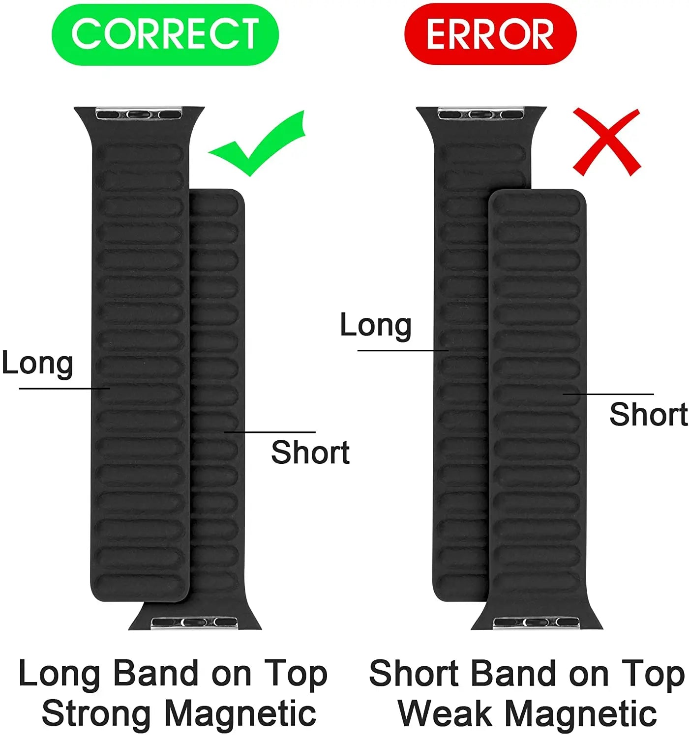 Silicone Link band for Apple Watch band 44mm 40mm 45mm 41mm 46mm 49mm Magnetic Loop band Apple Watch Series SE 7 8 9 Ultra 2 10