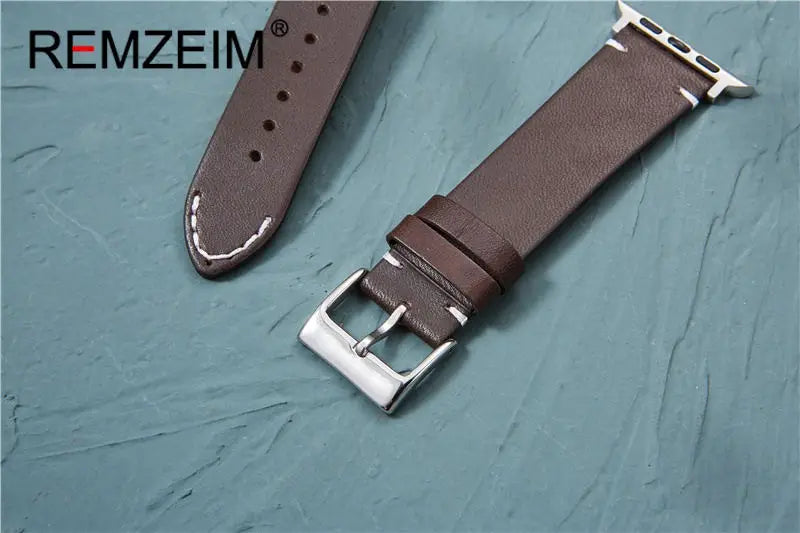 Genuine Cow Leather band for Apple Watch Series Ultra 9 8 7 6 SE 5 4 3 watch band 38mm 40mm 41mm 42mm 44mm 45mm 49mm for Apple Watch