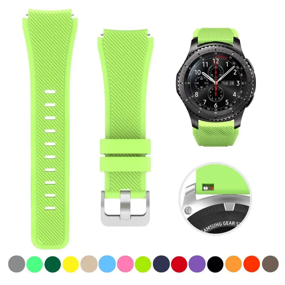 22mm Silicone Band for Samsung Galaxy Watch 3 45mm/huawei watch GT2 46mm/Gear S3 Watchband Bracelet Strap for Amazfit GTR 47mm