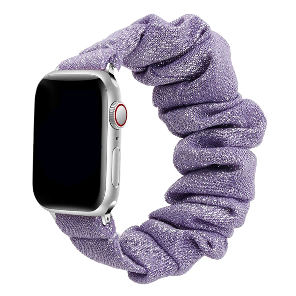 Scrunchie band for Apple Watch band 40mm 44mm 45mm 41mm 49mm 38mm 42mm Elastic Nylon Loop band Apple Watch Series 6 3 SE 7 8 Ultra