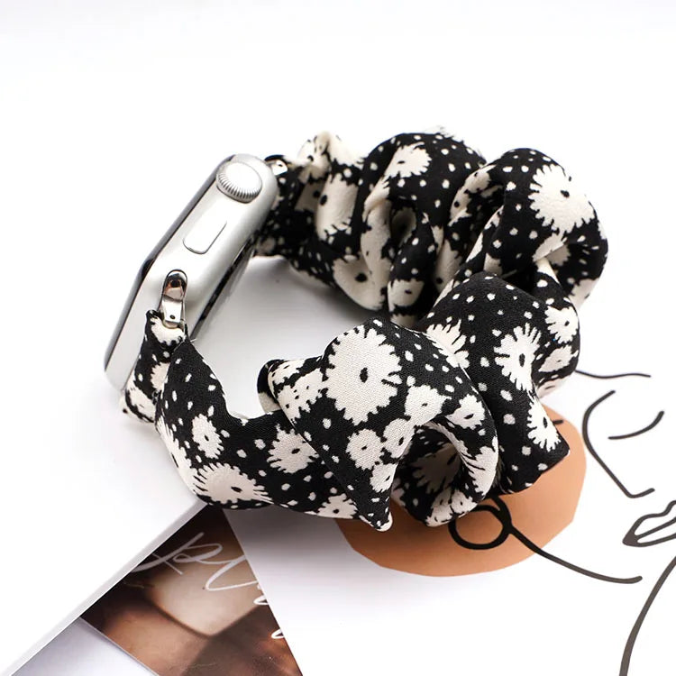 Scrunchie band for Apple Watch Ultra band 49mm 45mm 41mm 44mm 40mm 38mm 42mm Elastic nylon band Apple Watch Series 8 7 6 5 4 3 SE