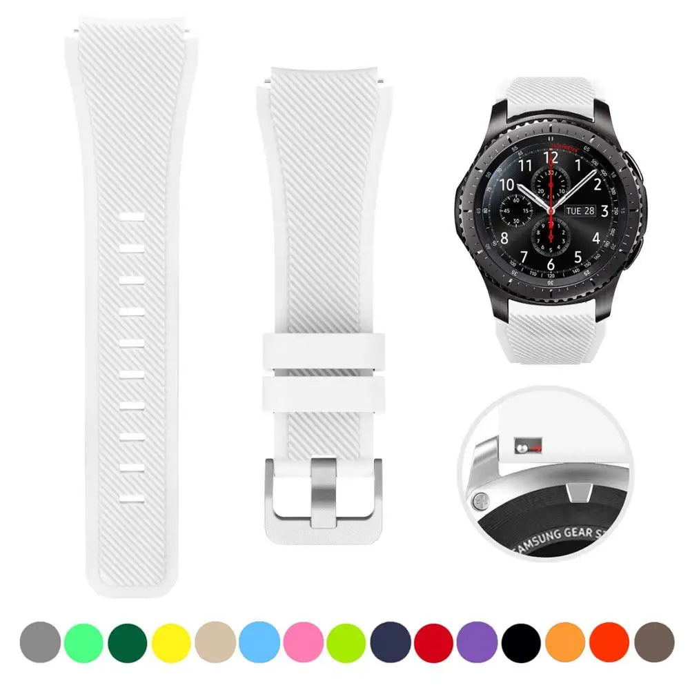 22mm Silicone Band for Samsung Galaxy Watch 3 45mm/huawei watch GT2 46mm/Gear S3 Watchband Bracelet Strap for Amazfit GTR 47mm