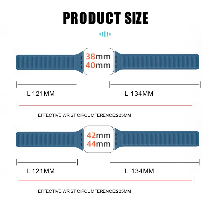 Silicone Link band for Apple Watch band 44mm 40mm 45mm 41mm 46mm 49mm Magnetic Loop band Apple Watch Series SE 7 8 9 Ultra 2 10