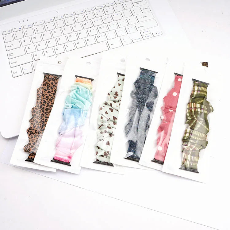 Scrunchie band for Apple Watch Ultra band 49mm 45mm 41mm 44mm 40mm 38mm 42mm Elastic nylon band Apple Watch Series 8 7 6 5 4 3 SE