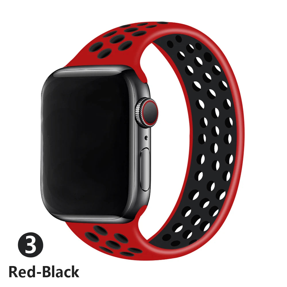 silicone band For Apple Watch 10 band 46mm 42mm 44mm 45mm 38mm 40mm 41mm Elastic Solo LoopBelt band Apple Watch 9876543 Ultra 2 49mm
