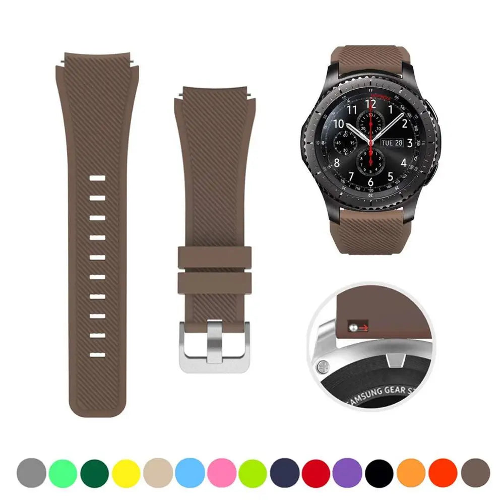 22mm Silicone Band for Samsung Galaxy Watch 3 45mm/huawei watch GT2 46mm/Gear S3 Watchband Bracelet Strap for Amazfit GTR 47mm