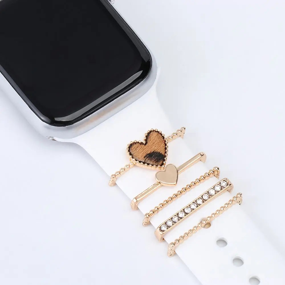 Decoration For Apple Watch band Series 8 7 6 5 4 SE 9 Accessories Diamond Jewelry Charms for Samsung Huawei watch fit 3 band